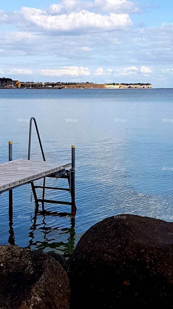 little footbridge and the sea