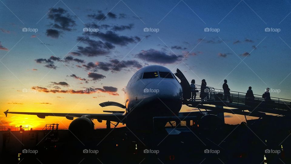 Silhouette of airplane