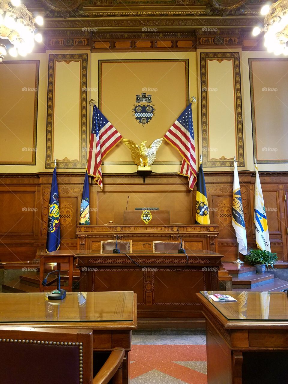 inside the room of Pittsburgh's council chamber