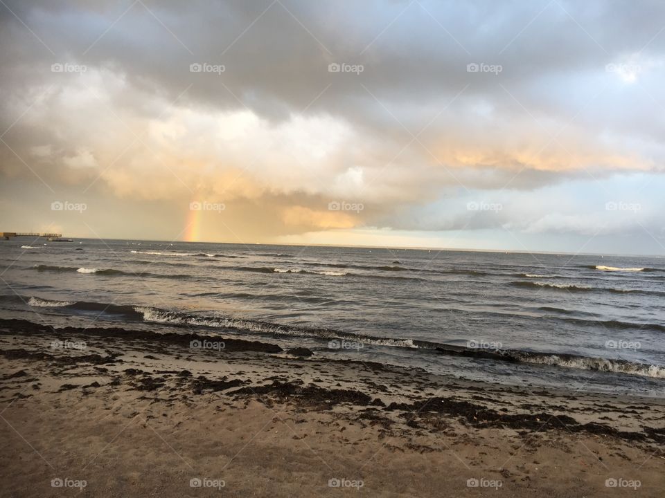 Sunset and rainbow 