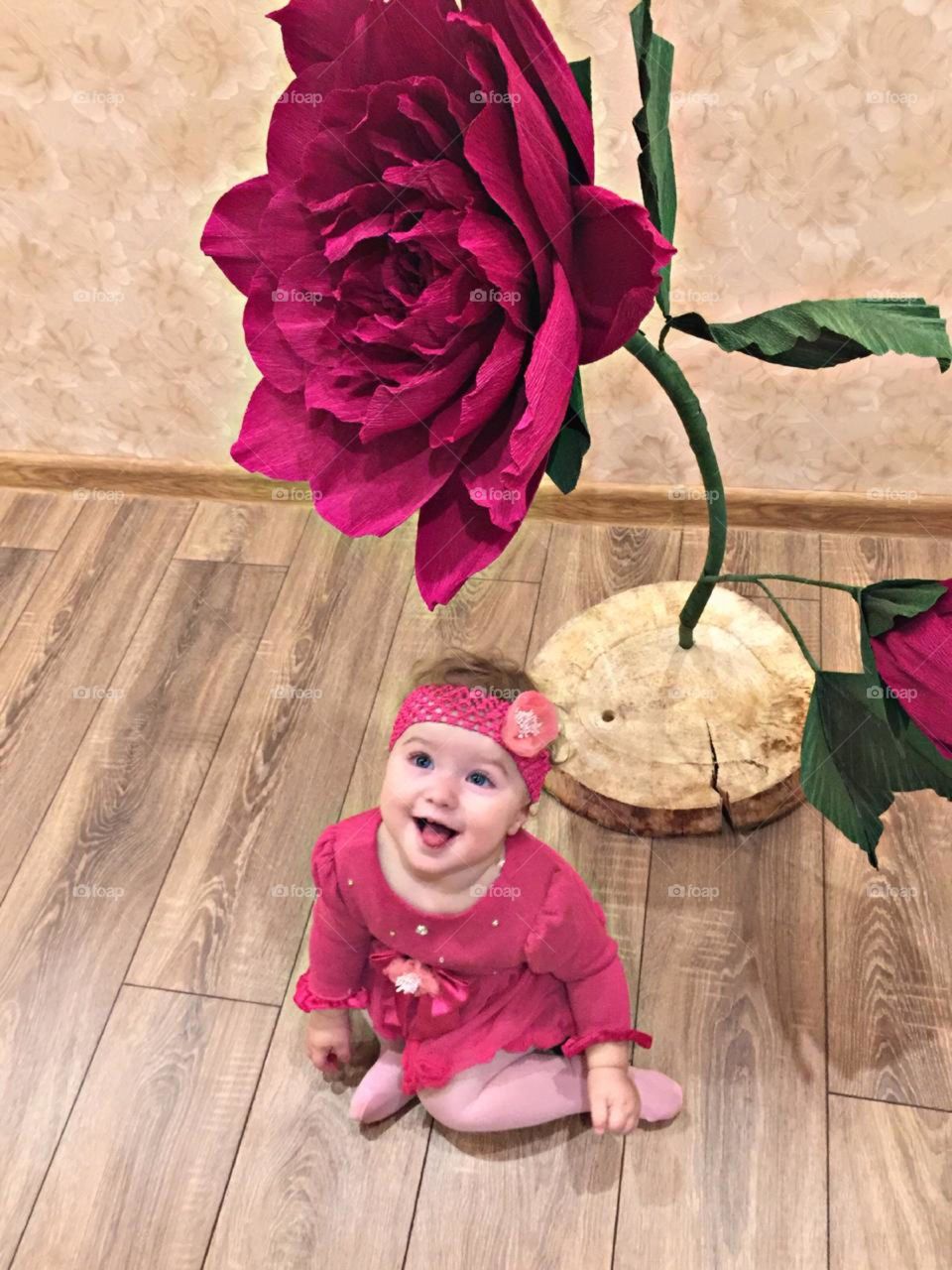 little princess with big flowers