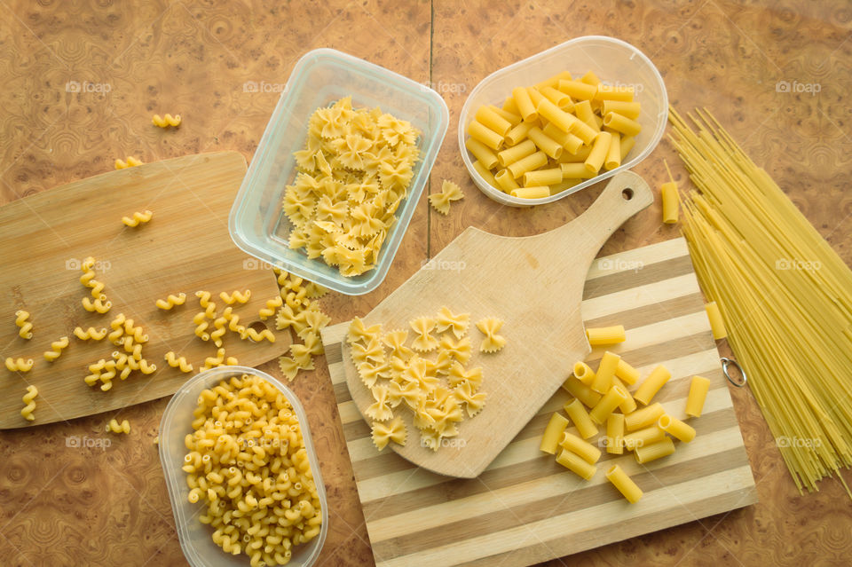 Different types of pasta