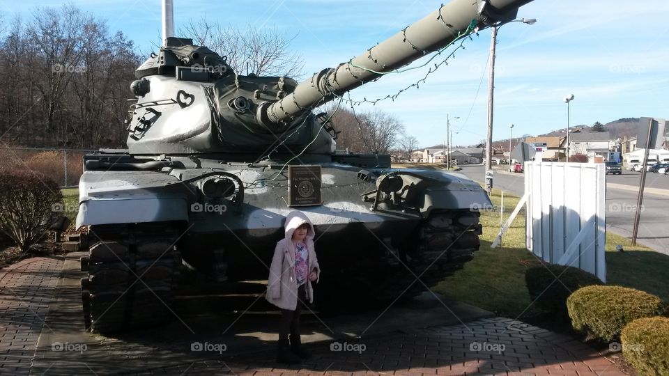 m60. my daughter  wanted  her picture  with a  tank