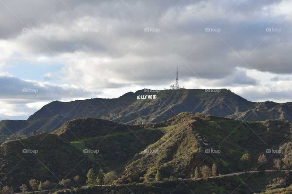 The Hollywood sign in Los Angeles, CA