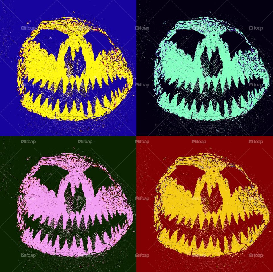 evil face pop art