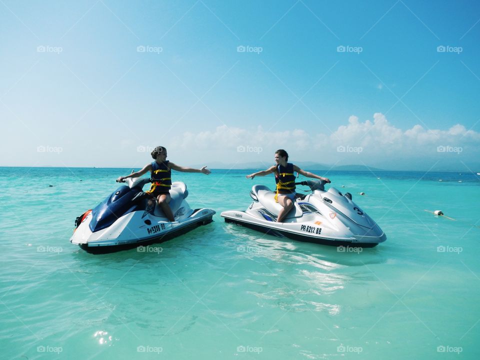 Jetskiing with friends