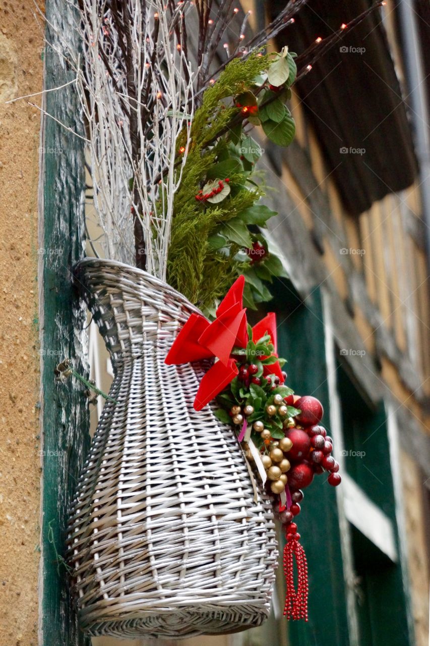 Décoration de Noël sur une maison ancienne