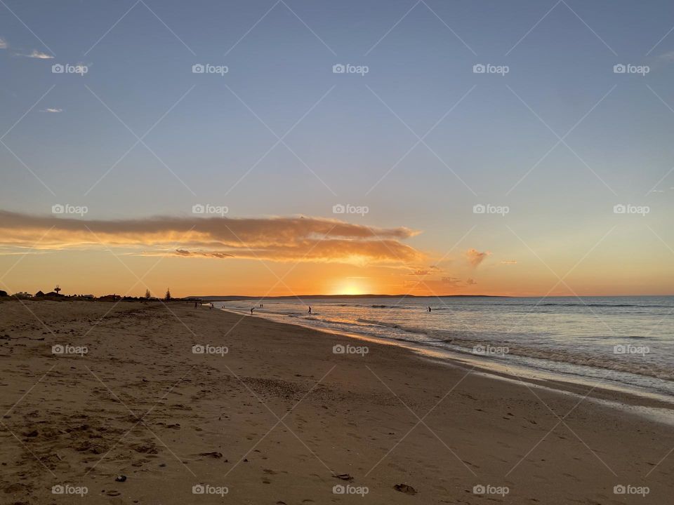 Sunset over the ocean