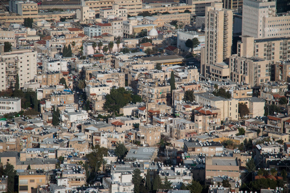 Aerial view of haifa city