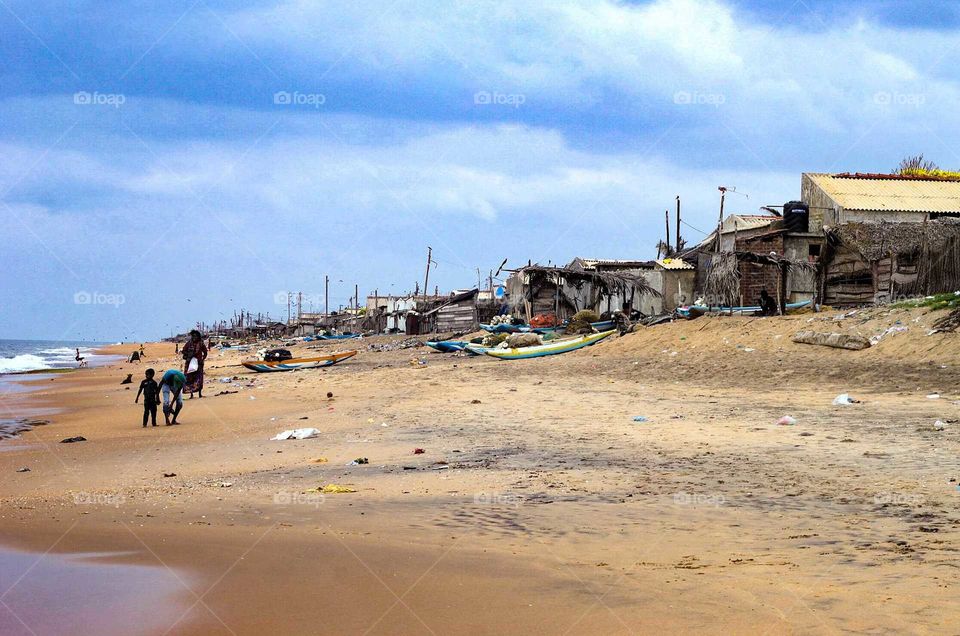 Plastic along the beach