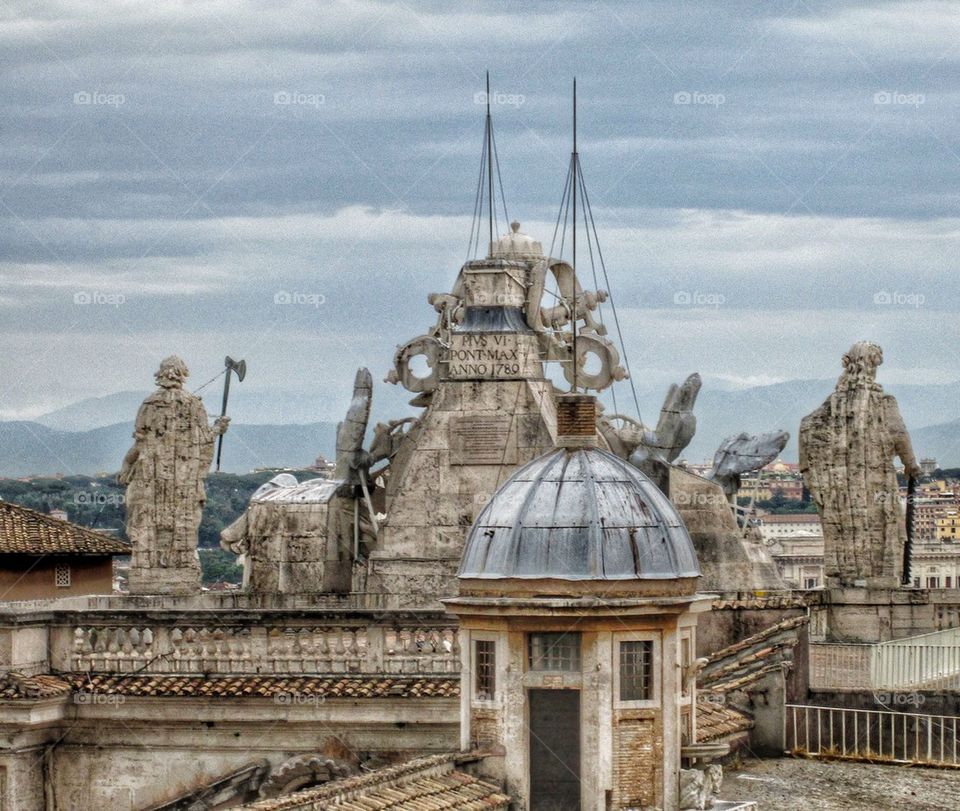 On the roof of the Church of St Peter's