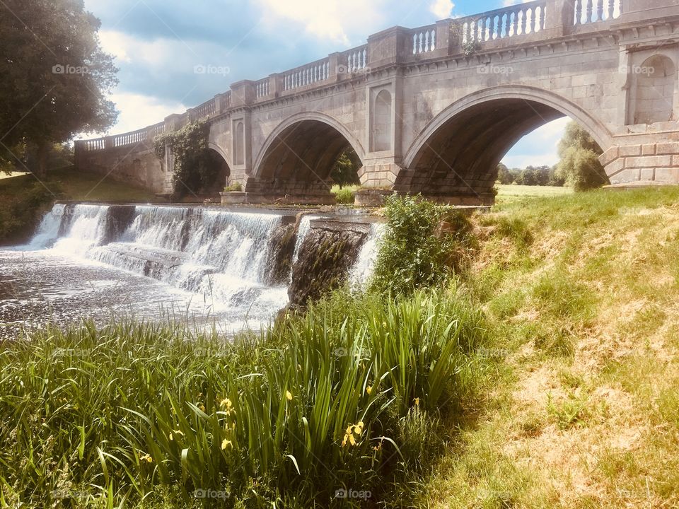 Bridge across the southern end of The Broadwater in Brocket Park, Hertfordshire