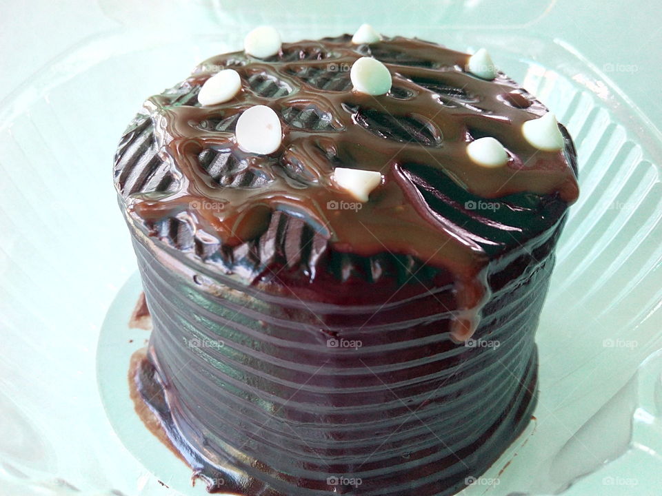 Chocolate Cake. Chocolate cake with white chocolate on top