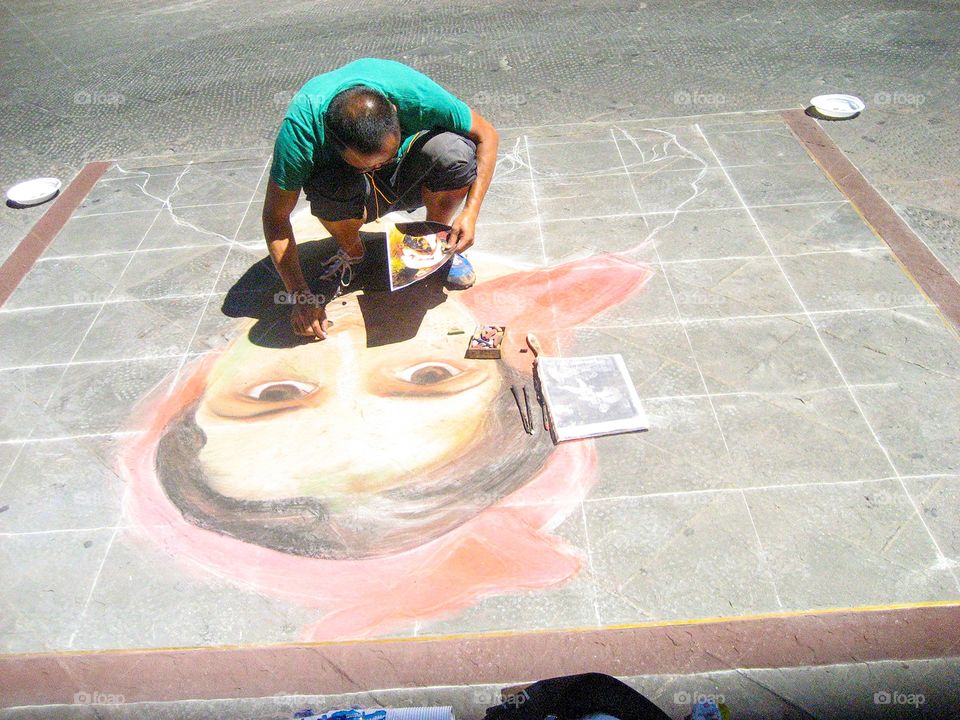 Street chalk art