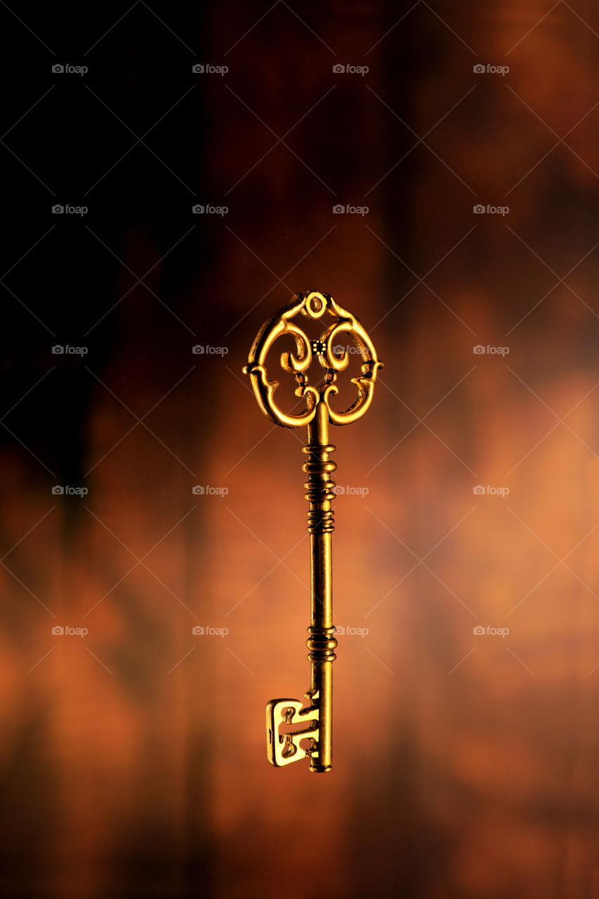 Antique / Vintage key on blurred background