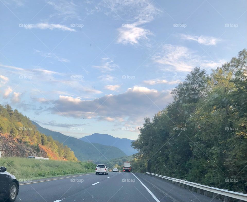 View of Tennessee Mountains from Highway