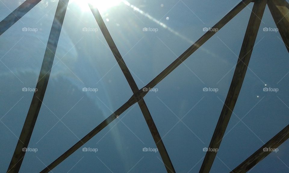 sunny beam. rusty bridge