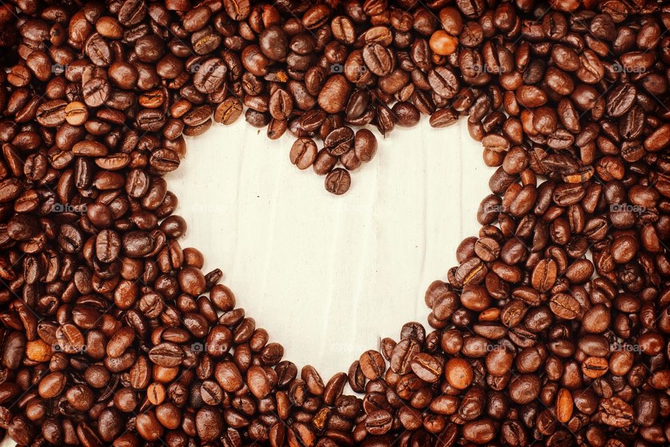 Coffee bean love shape 