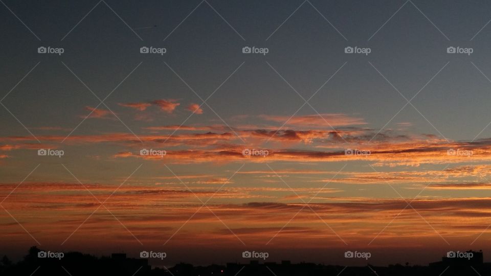 Sunset view of dramatic sky