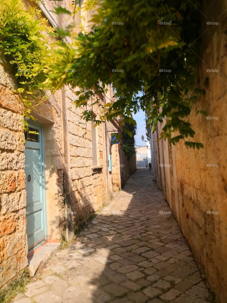 Sunny small town in Salento, South Italy