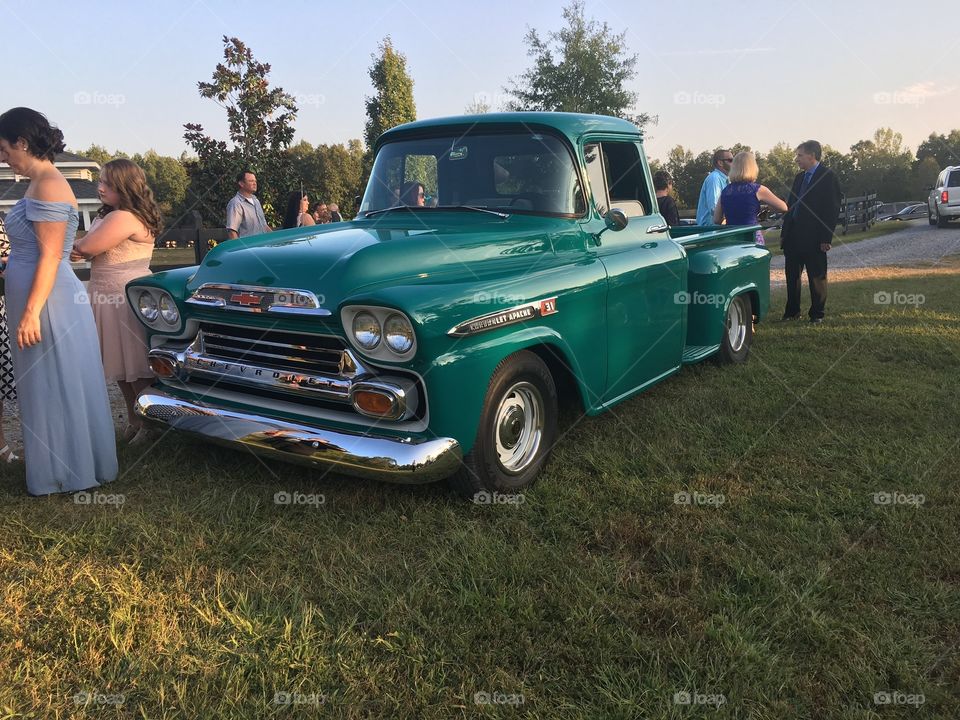 Vintage truck at wedding