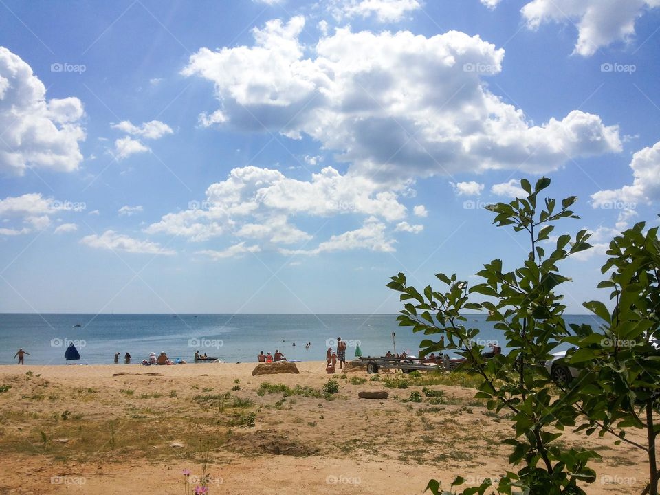 People on the summer beach 