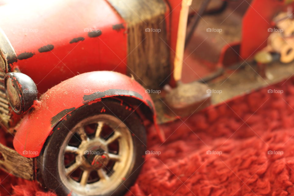 Antique red ambulance car toy