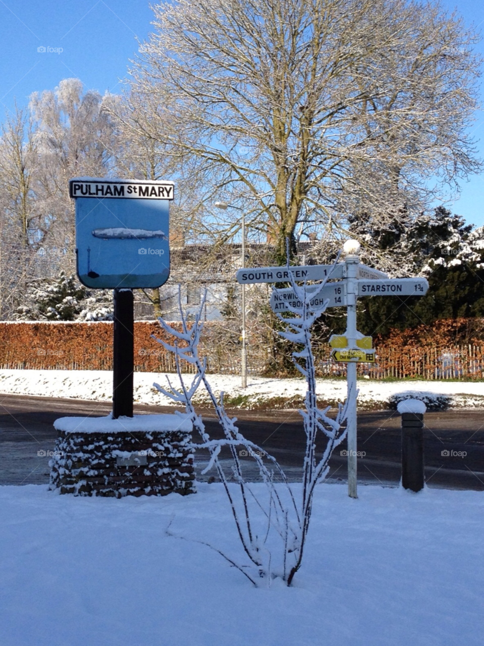 snow winter snowy sign post by sunnydee