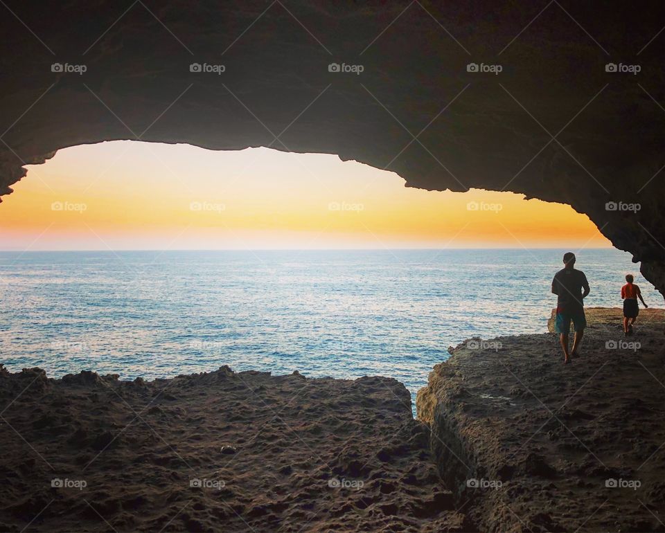 The secret cave at sunrise 