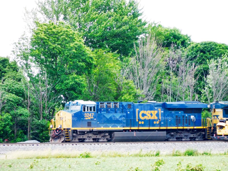 CSX train on the tracks