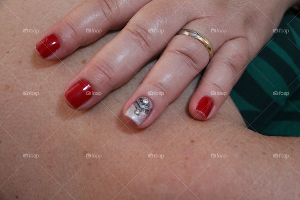 Strass Red Nails