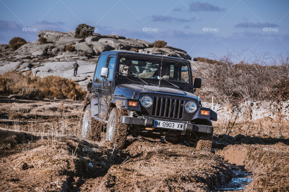 Jeep Wrangler doing some cross country 