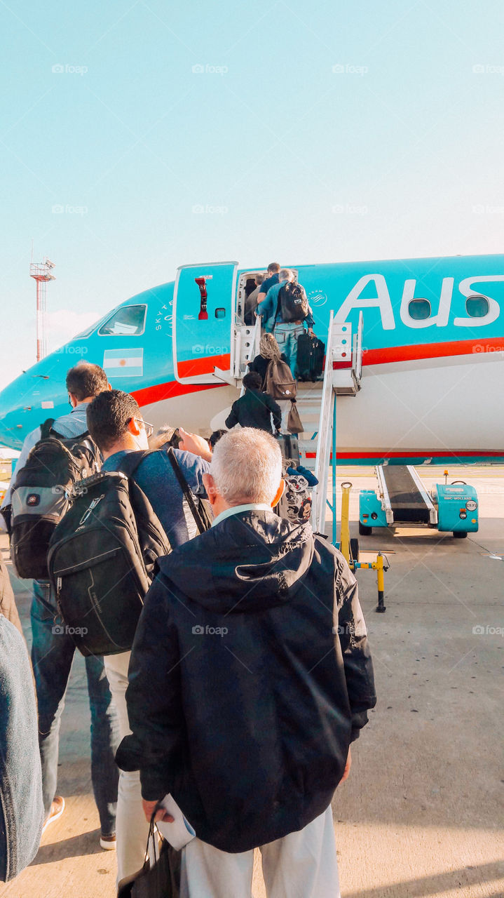 boarding the plane for my next vacation