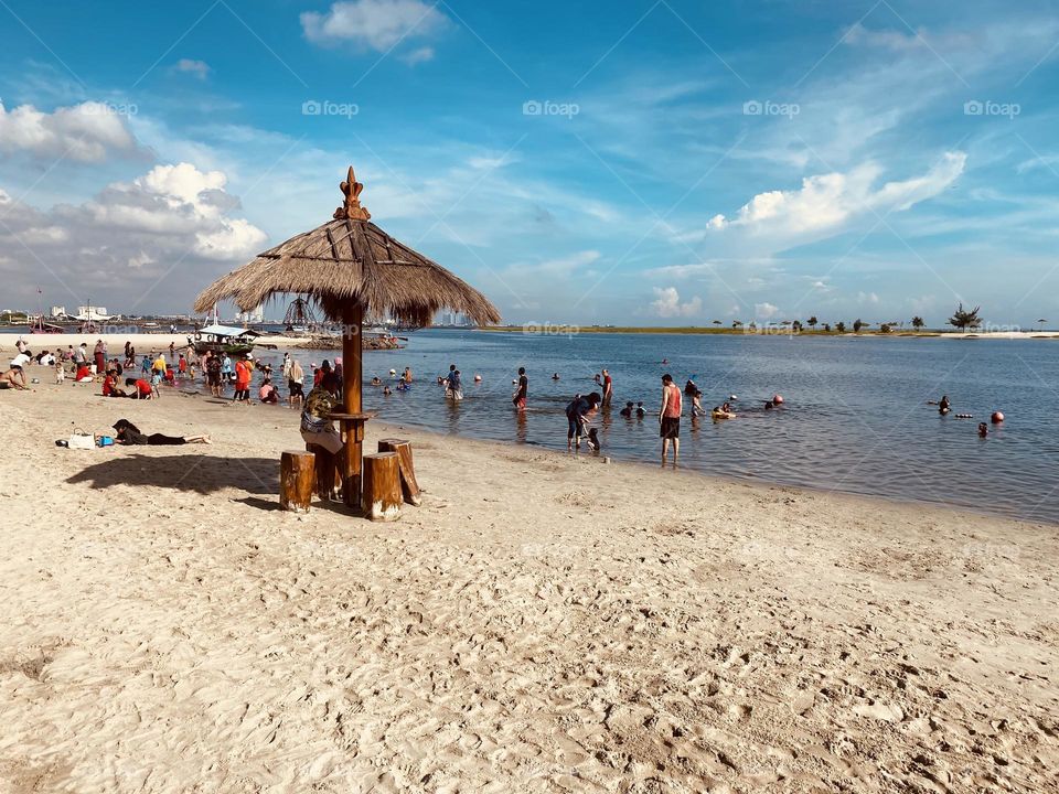 Ancol beach at Jakarta