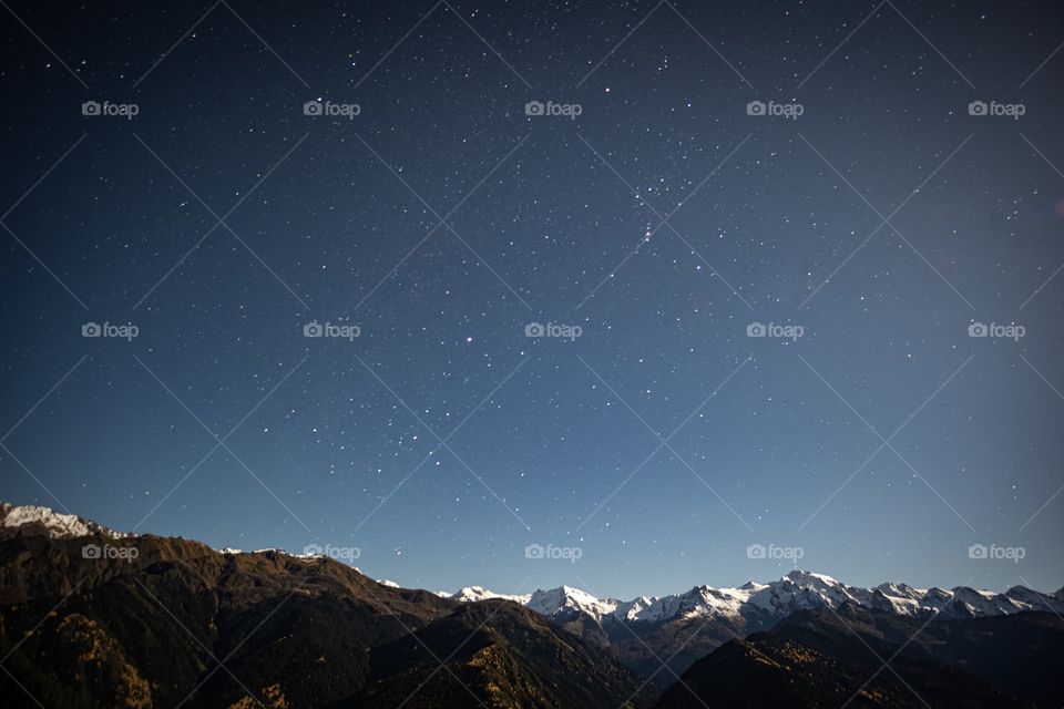 Beautiful scene of millions start over sky in Georgia 