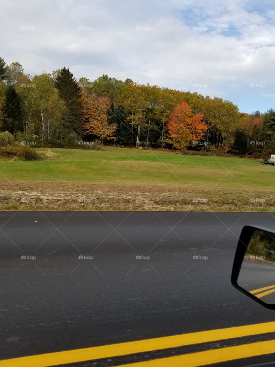 Leaf peeping in the fall while driving