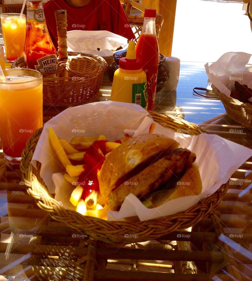 Burger and fries 