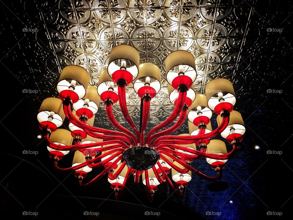 Red chandelier 