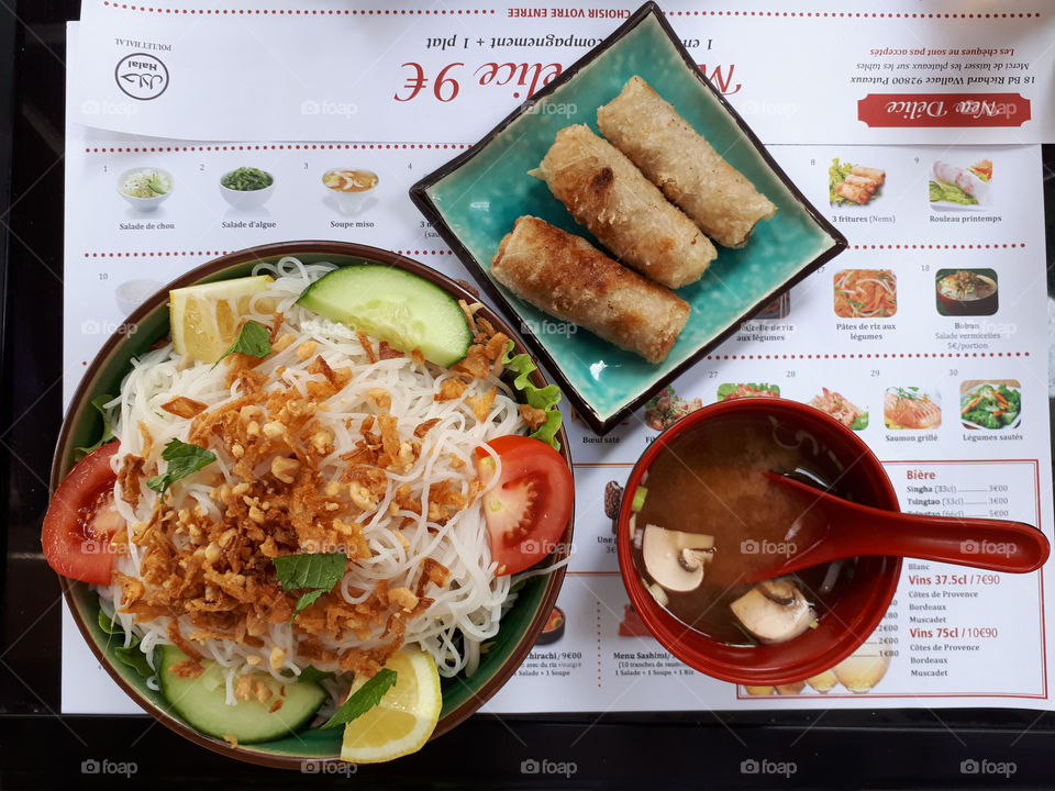 Chinese food flatlay