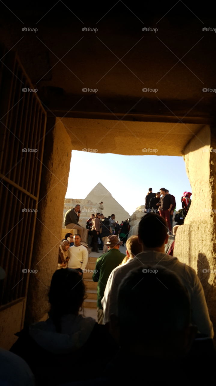 Entering into the area where the pyramids are in Egypt