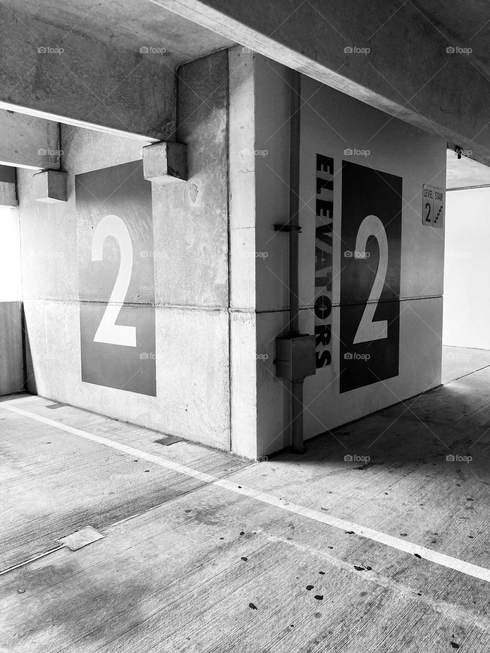 Rectangle number 2 parking lot sign