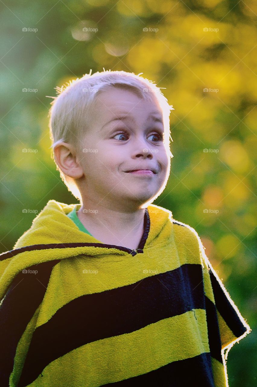 Boy making funny face