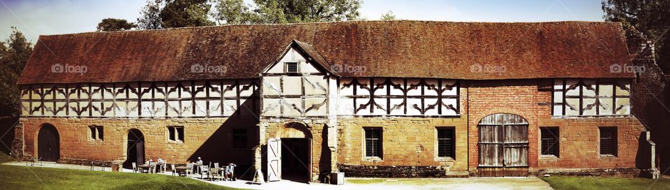 Tudor building . Kenilworth castle - very high resolution multi image panorama 