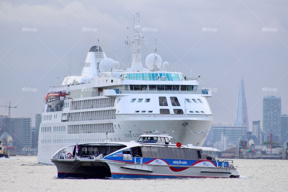 Silver Cloud Cruise Ship. The silver cloud cruise ship taken in London with my 300mm lens canon 