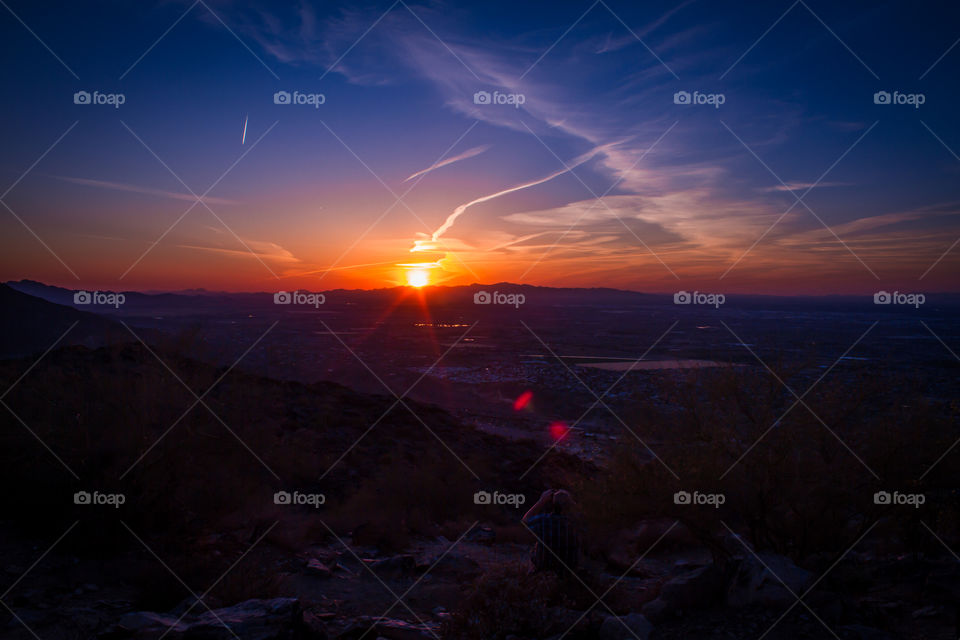 Phoenix Sunset. Sunset from South Mountain overlooking Phoenix