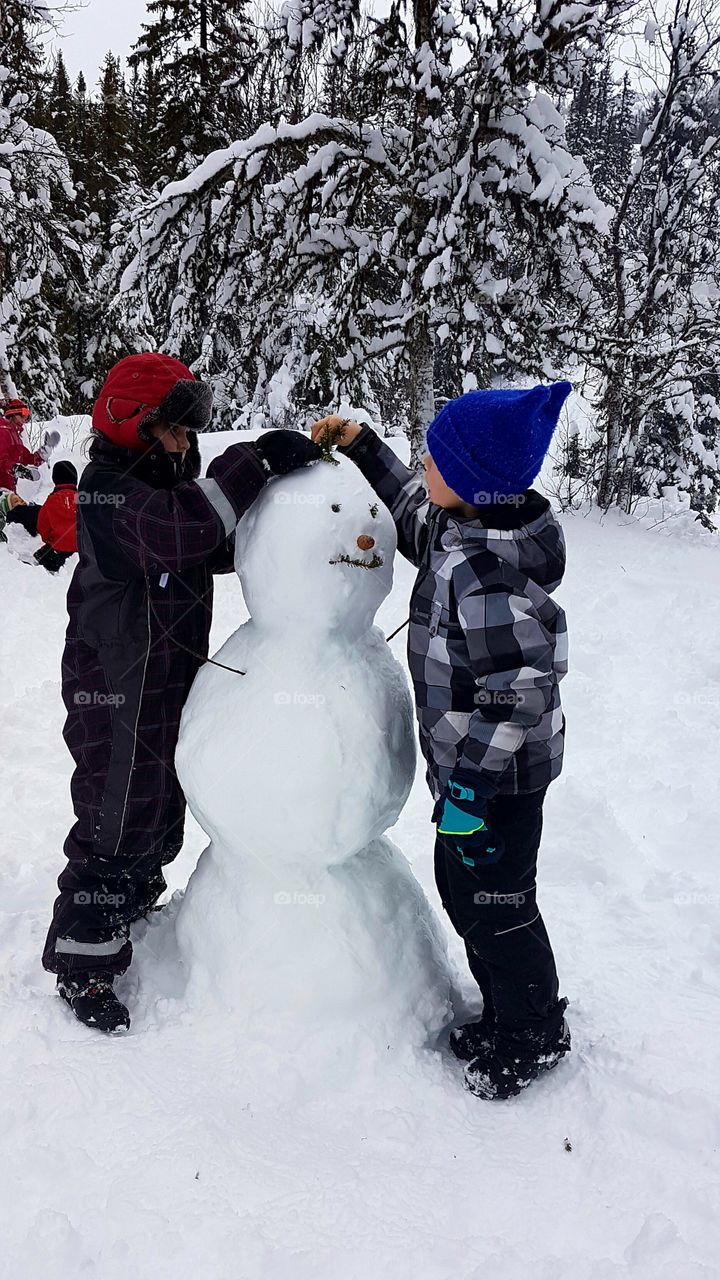 Making a snowman!