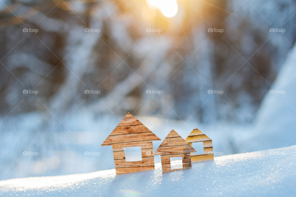 Three paper houses