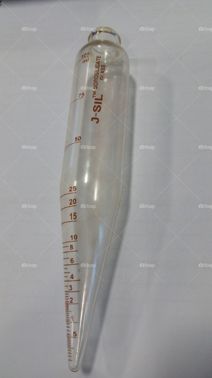 Glass tube having measuring view.