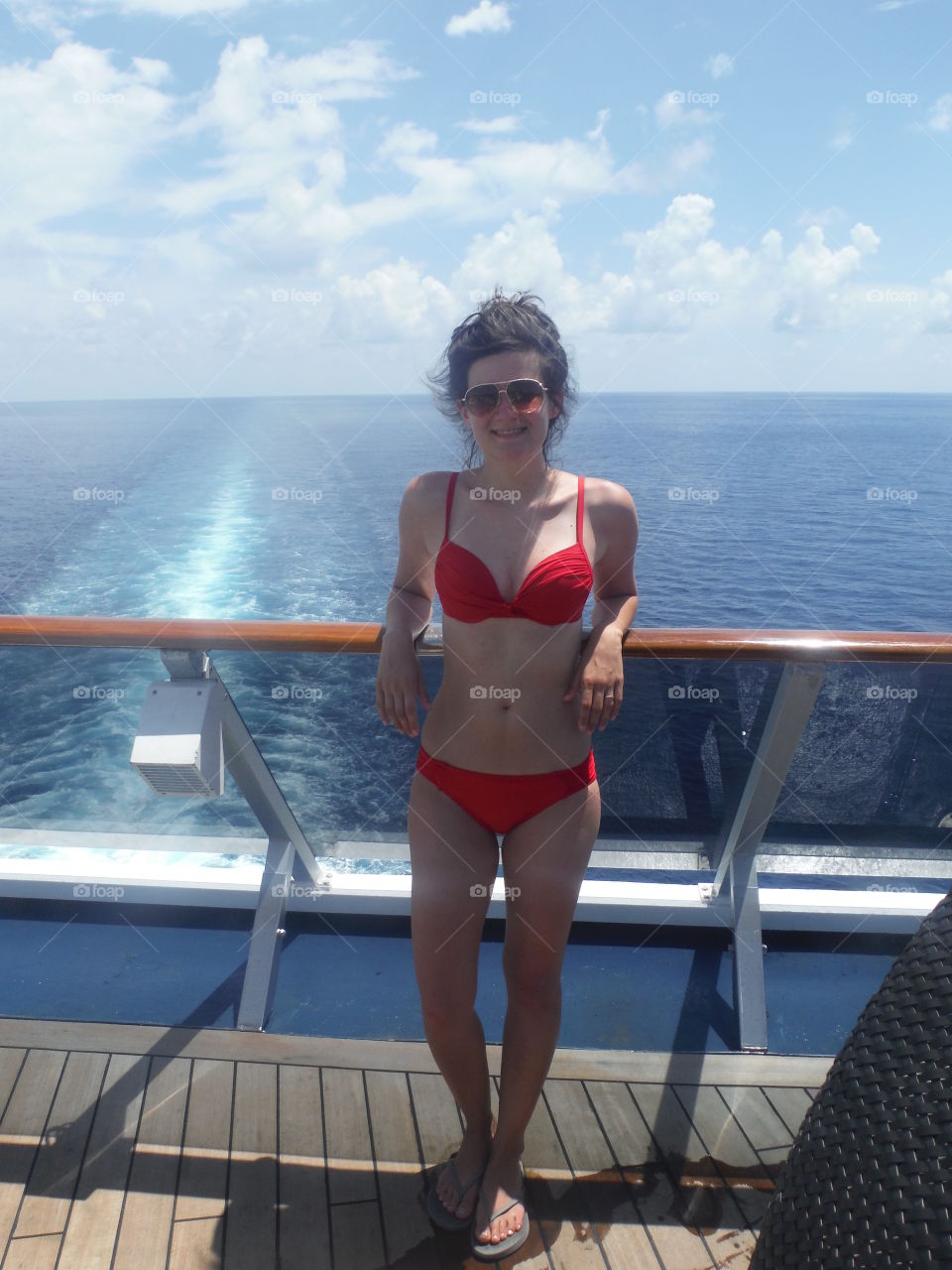 woman in red. cruise