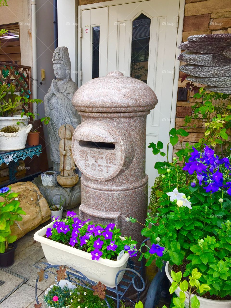 Japanese mailbox at front door 